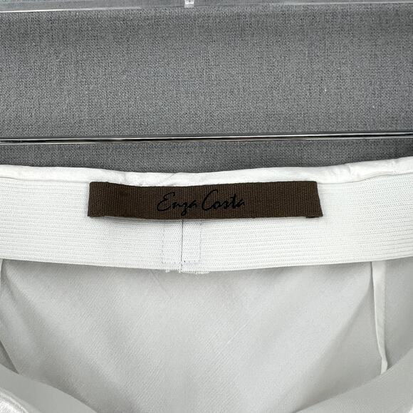 ENZA COSTA Satin Bias Cut Skirt Women XS Undyed White Midi Maxi Pull On Slip NEW - Picture 9 of 16